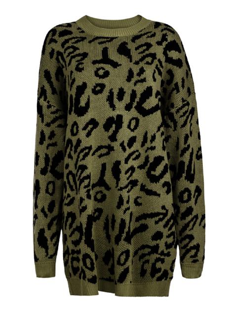 'sophia' Leopard Print Long Sweater (4 Colors)