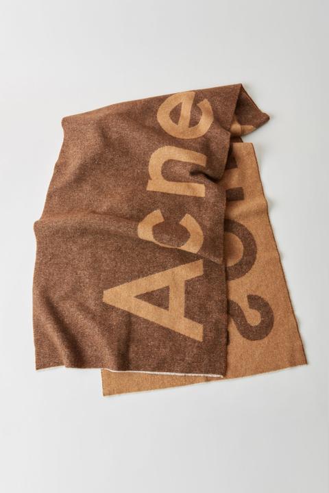 Logo Scarf Brown