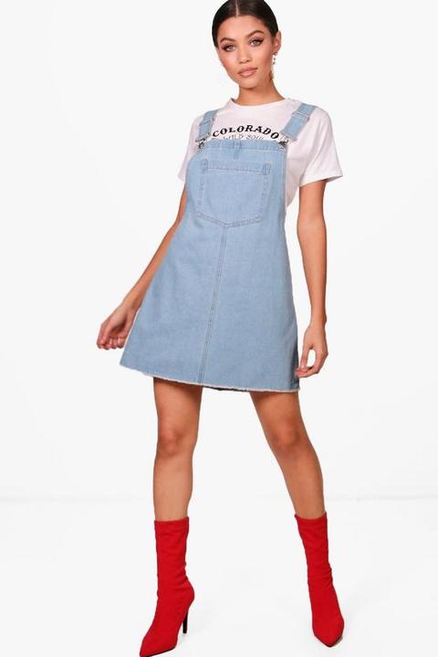 Drop Armhole Denim Pinafore Dress