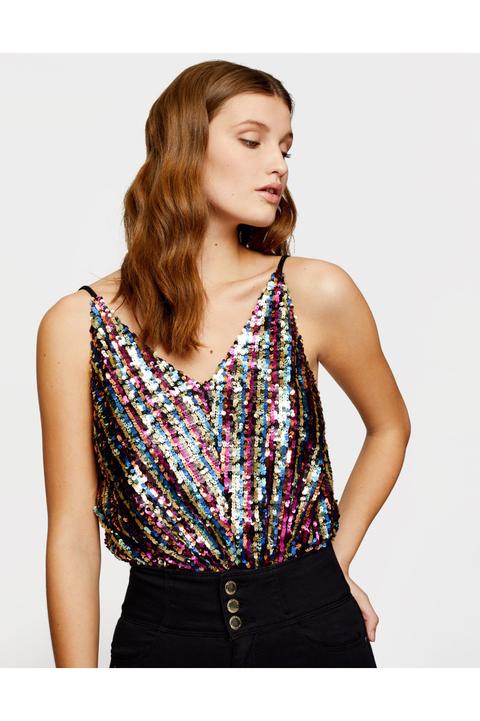 Body Con Paillettes Multicolor