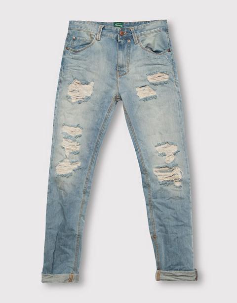 Jeans Regular Fit Con Rotos