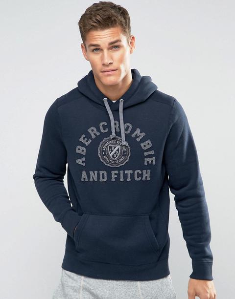 Sudadera Con Capucha Y Emblema En Azul Marino De Abercrombie & Fitch