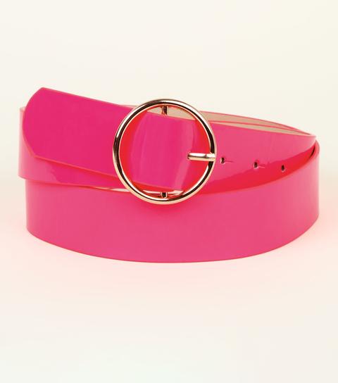 neon pink buckle belt