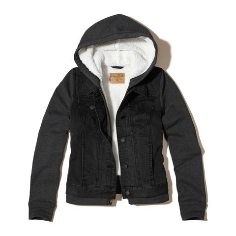 HOLLISTER MENS SIZE M Epic Flex Denim Sherpa Lined Denim Jean Button Up  Jacket $26.99 - PicClick