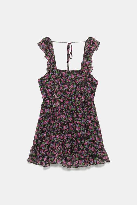 Floral Print Dress With Ruffle from 