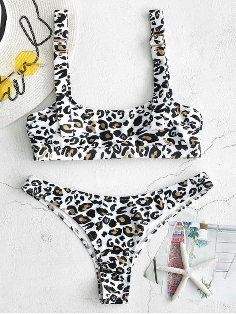 Bikini De Hebilla De Leopardo Zaful Leopard