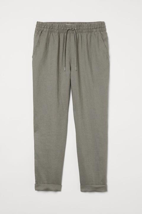 Linen Joggers - Green