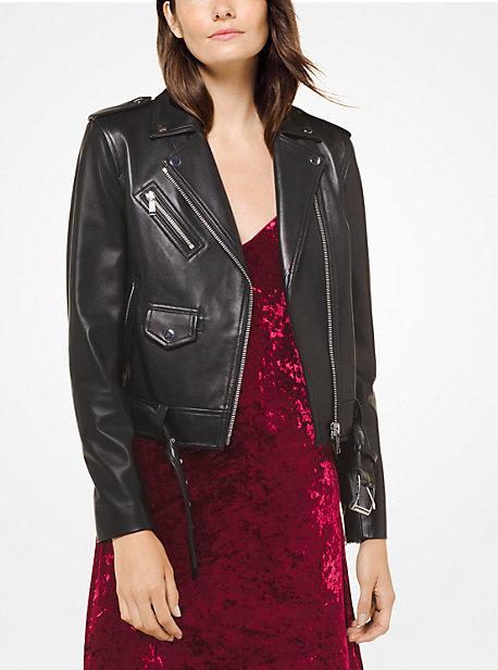 Mk Veste De Moto En Cuir - Noir(noir) - Michael Kors