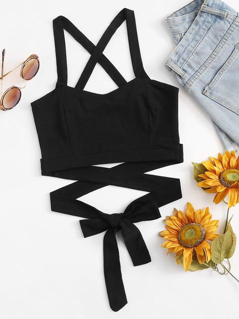 Criss Cross Knot Crop Top