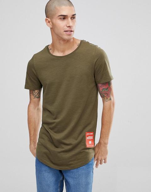 Jack & Jones Core - T-shirt Lunga Con Etichetta E Logo - Verde