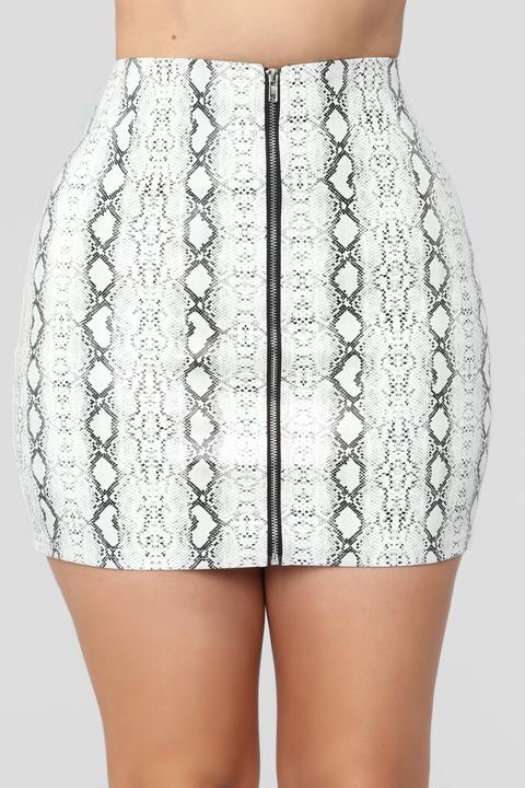 Snake Your Way Through Skirt - White