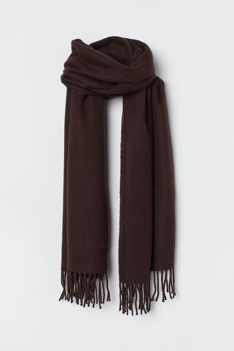 Fringed Scarf - Brown