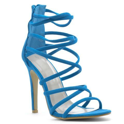 Lucy - Blue Multi-strap Heels