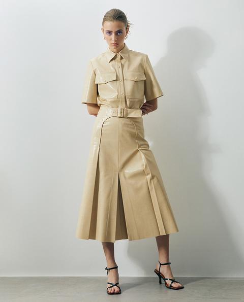 Sfera - Falda Midi Efecto Piel
