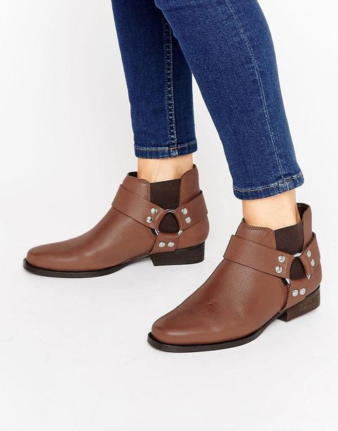 Asos - Altico - Stivaletti Chelsea Stile Western In Pelle - Marrone