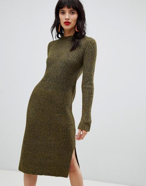 Vero Moda Knitted Midi Dress - Ivy Green Melan