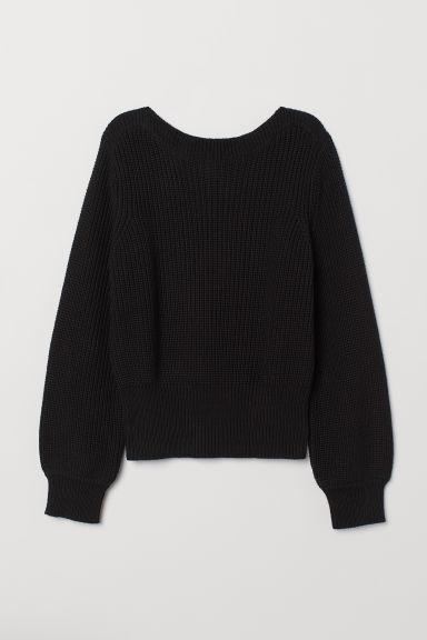 H & M - Pullover In Maglia A Coste - Nero