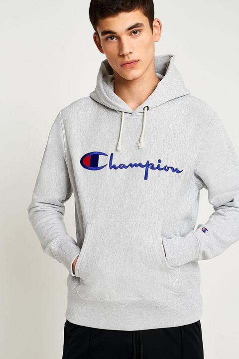 champion men's vintage dyed fleece pullover hoodie embroidered logo