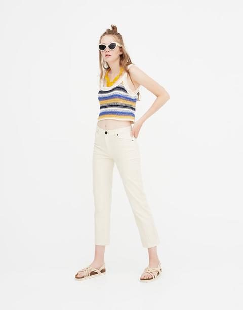 Coloured Straight-cut Trousers