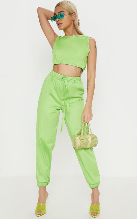 Petite Neon Lime Cargo Joggers