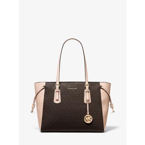 Mkbolso Tote Voyager Mediano Con Logotipo - Marrón/rosa Claro(marrón) - Michael Kors