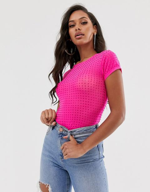 bright pink mesh top