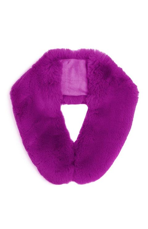 Cuello De Pelo Sintético Fucsia