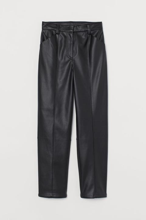 H & M - Pantaloni In Finta Pelle - Nero