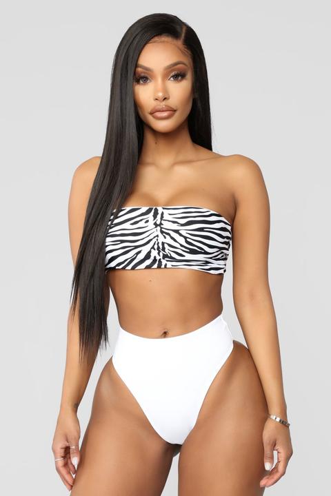 high rise white bikini bottom