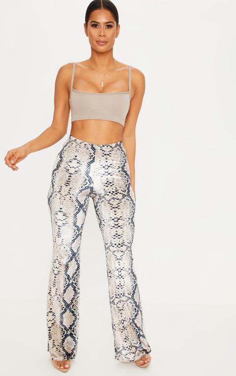 Snake Velvet Printed Flared Trouser