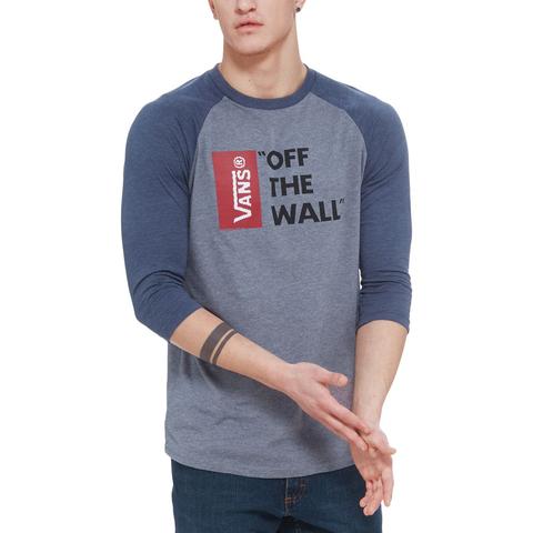 Vans Maglia Maniche Raglan Vans Off The Wall (heather Grey/heather Navy) Uomo Grigio