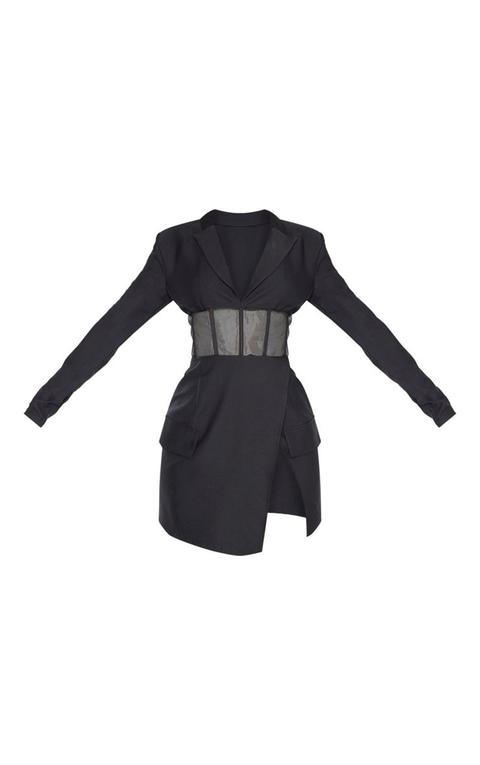 mesh blazer dress