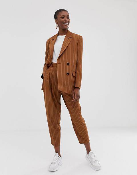 Asos Design - Pantalon De Costume Fuselé À Fines Rayures - Multi