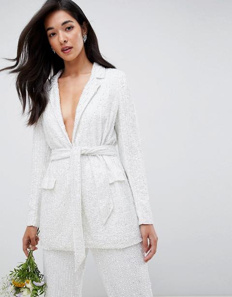 Asos Edition - Blazer Decorato - Bianco