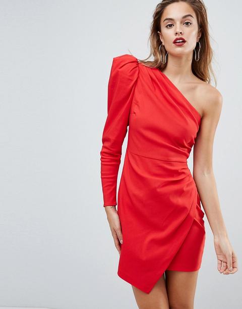 Asos - Ultimate - Vestitino Strutturato Monospalla - Rosso