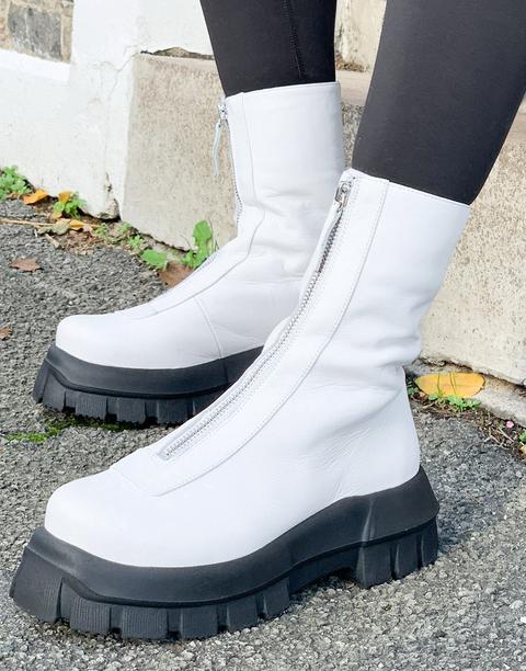 Botas blancas de cuero premium de estilo motero Aviate de ASOS  DESIGN-Blanco - GLAMI.es