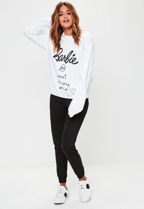 Barbie X Missguided White Barbie City Printed Sweatshirt