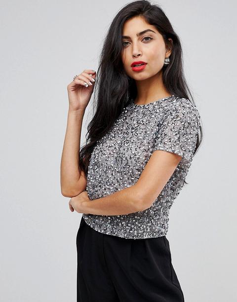 Camiseta Con Adornos De Lentejuelas De Asos