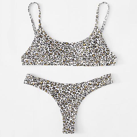 Adjustable Straps Leopard Bikini Set