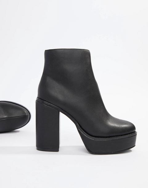 London Rebel - Stivaletti Con Plateau - Nero
