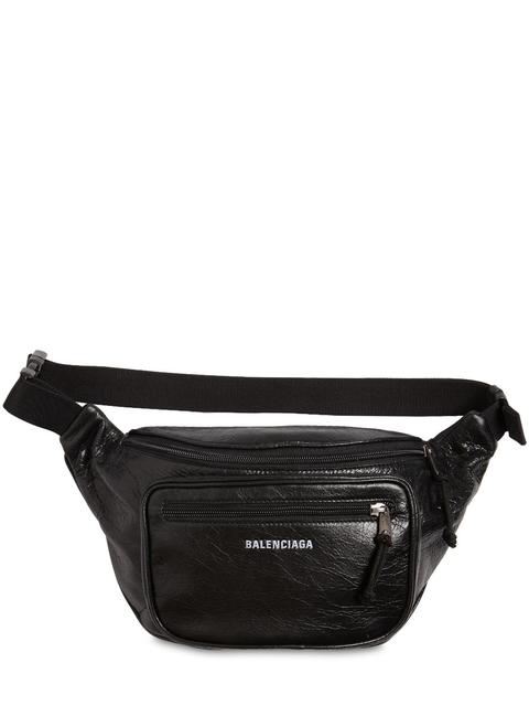 Balenciaga | Hombre Riñonera De Piel Con Logo Negro Unique
