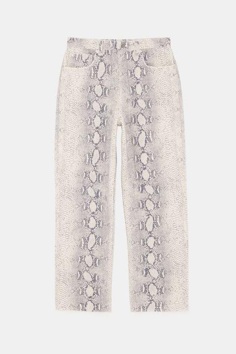 Cropped-jeans Zw Premium Mit Schlangenhautprint