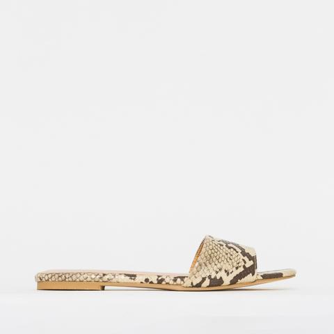 Zara Beige Snake Sliders