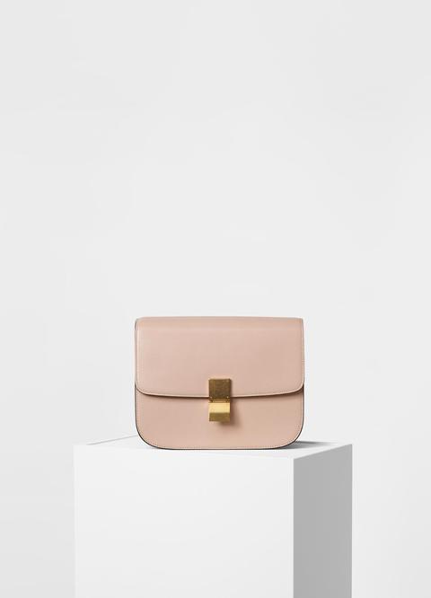 Medium Classic Shoulder Bag In Blush Shiny Goatskin