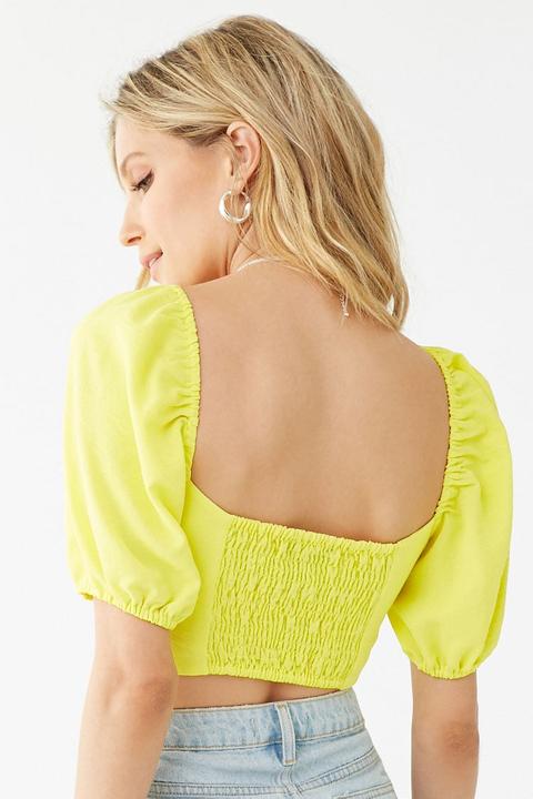 forever 21 tie front crop top