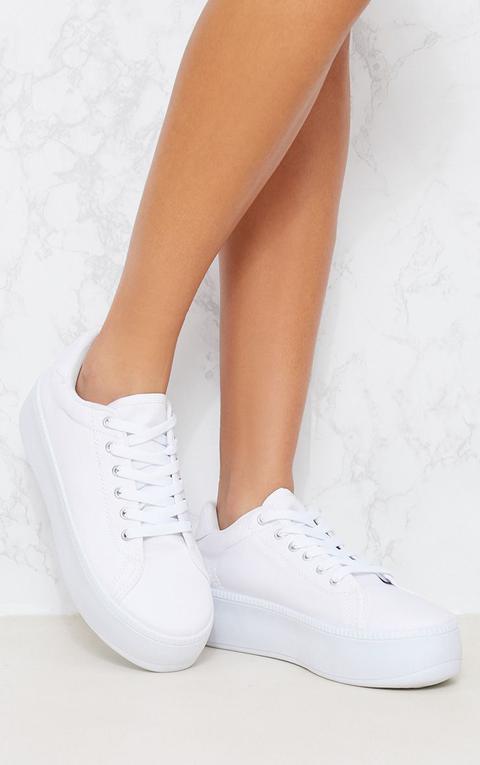 White Flatform Sneakers