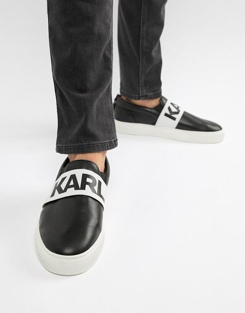 Karl Lagerfeld Kupsole Band Baskets A Enfiler Noir Noir From Asos On 21 Buttons