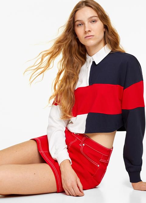 Polo Crop In Puro Cotone