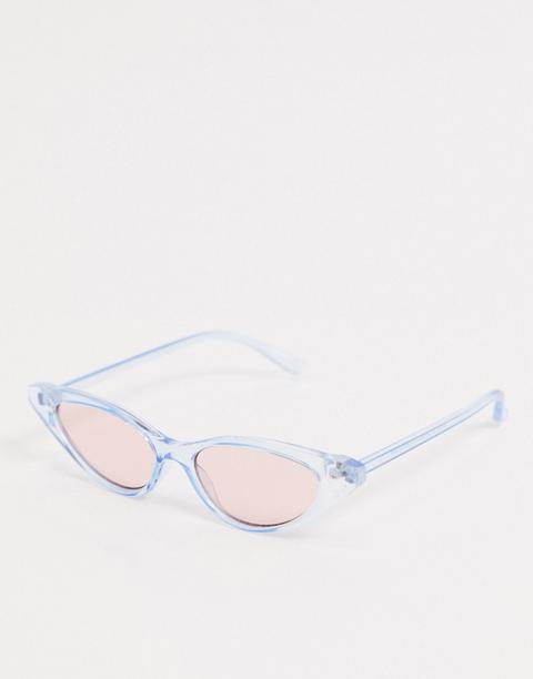 Gafas Con Montura Azul Transparente Y Lentes En Rosa Bebé De Asos Design