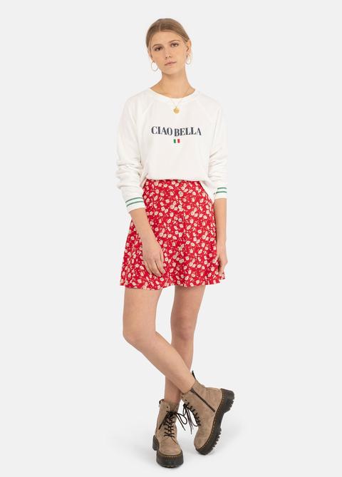 Falda Floral Botones Print
